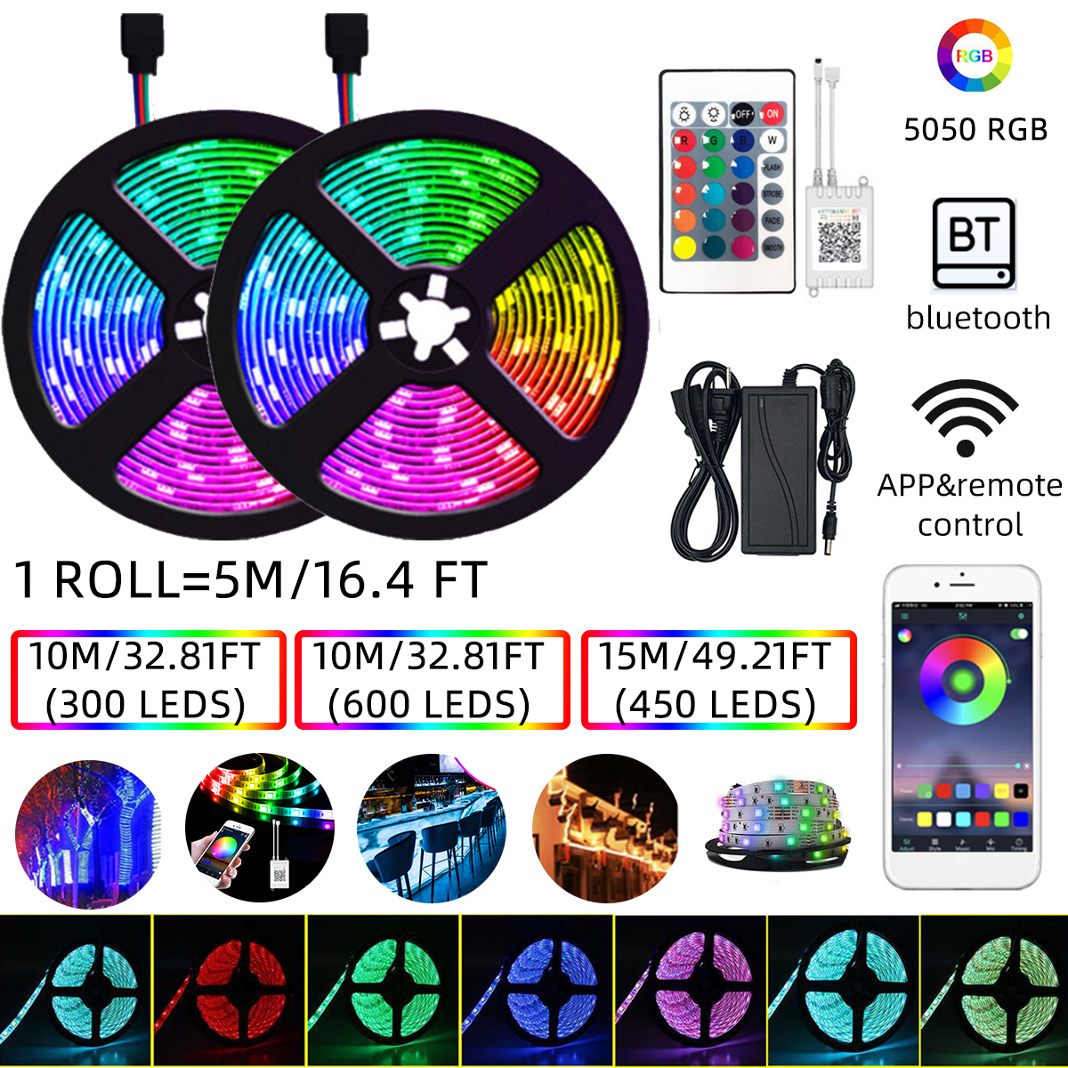 1015M-300450600-LEDs-5050RGB-LED-Light-Strip-24-Key-RemoteAPP-Control-Smart-Strip-Christmas-Decorati-1744885-1