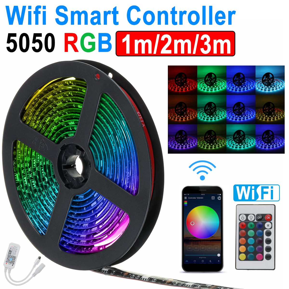 1M-2M-3M-USB-Waterproof-IP65-RGB-5050-WIFI-LED-Strip-Light-Kit-With-24-Key-Remote-Control-DC5V-1632625-1