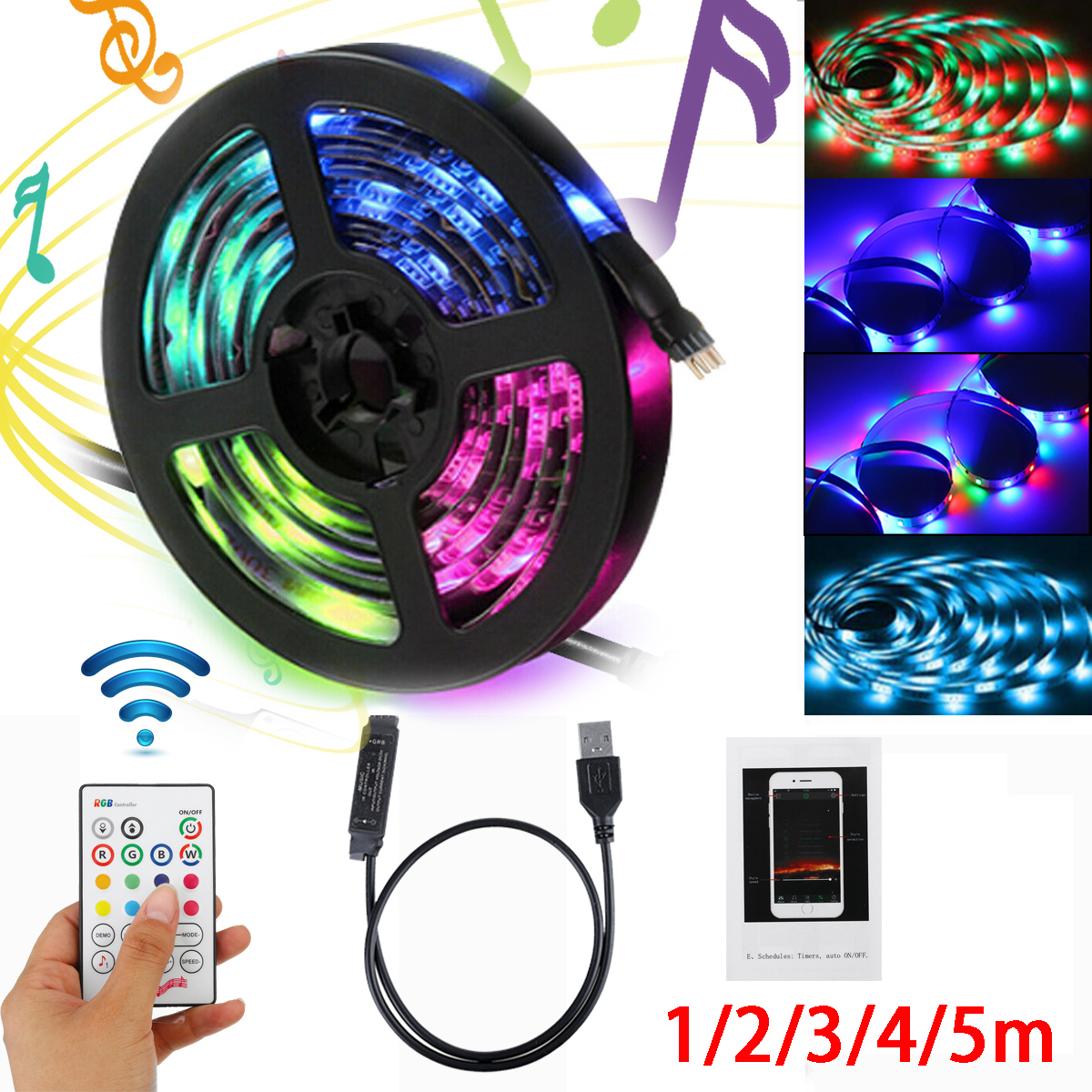 1M2M3M4M5M-bluetooth-APP-3528SMD-RGB-USB-LED-Strip-Light-Indoor-String-Tape-Lamp--Remote-Control-1743437-1