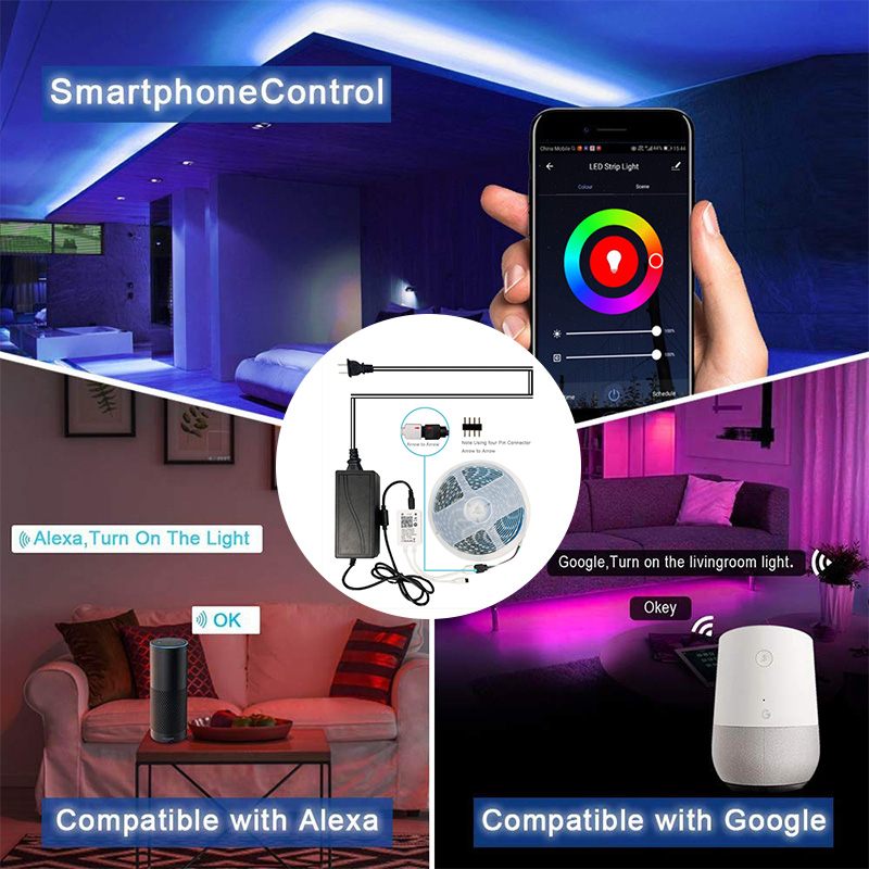 Bakeey-5M-10M-IP66-5050-RGB-WiFi-APP-Smart-LED-Strip-Light-with-IR-Remote-Controller-Work-With-Alexa-1595238-10