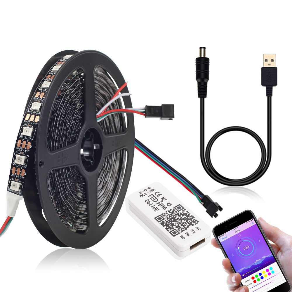 DC5V-1M-2M-WS2812B-5050-bluetooth-USB-APP-Control-RGB-Individually-Addressable-LED-Strip-Light-Kit-C-1398864-2