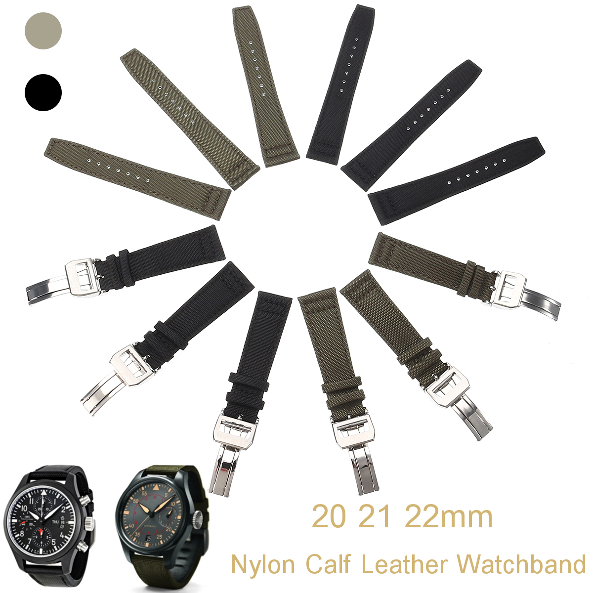 20mm-21mm-22mm-Nylon-Calf-Leather-Wristband-Watch-Band-Smart-Watch-Strap-Replacement-1644158-10
