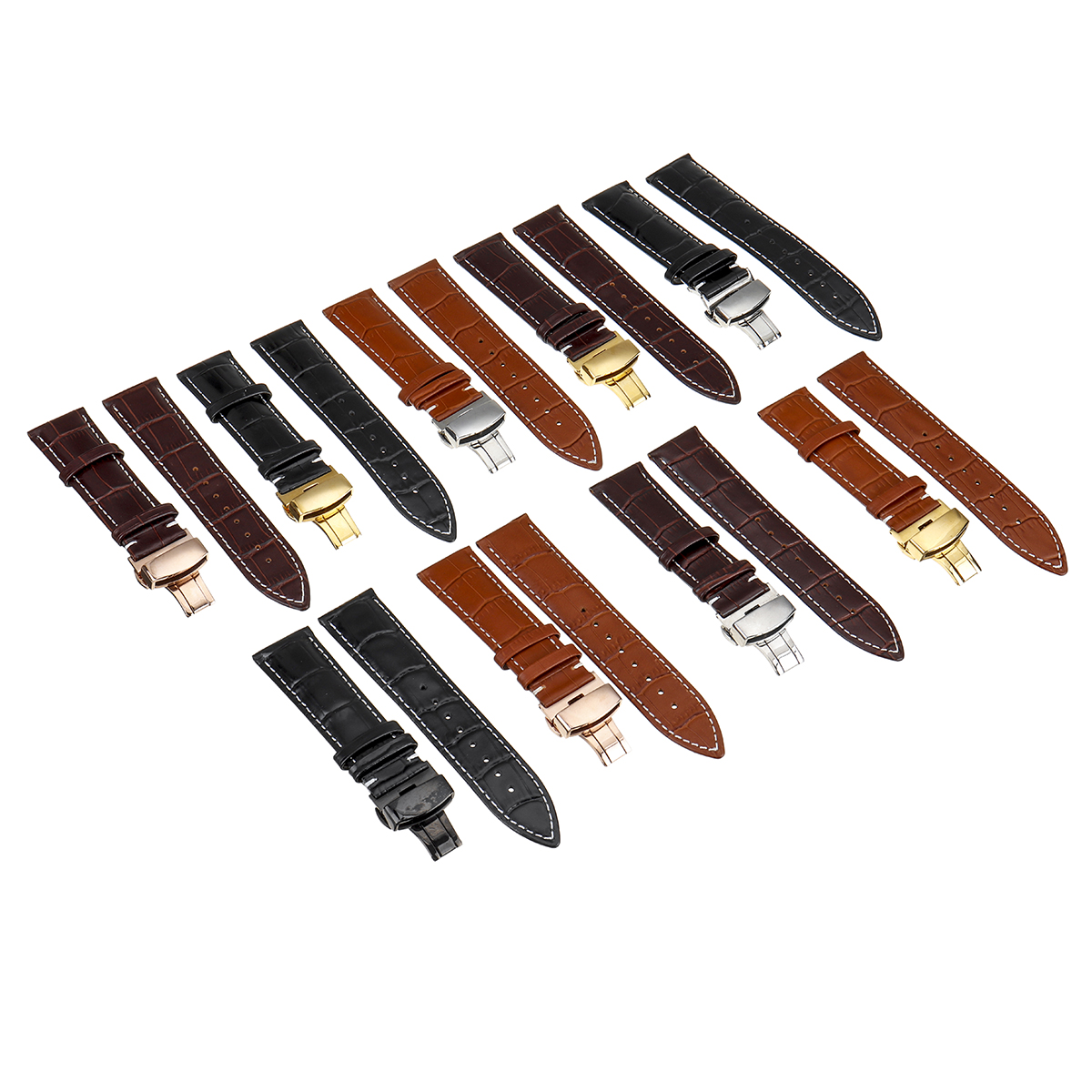 22MM-Genuine-Leather-Watch-Band-Strap-Kit-Butterfly-Buckle-Deployment-Clasp-1658487-1