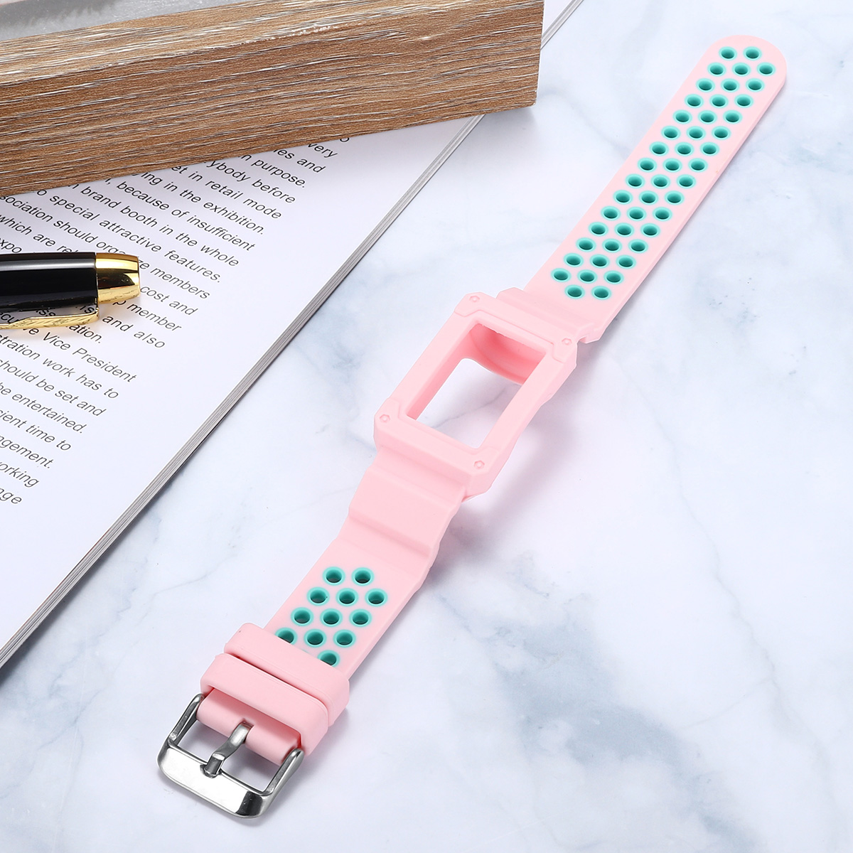 Anti-Impact-Resilient-Armor-Protection-Strap-Watch-Band-for-Fitbit-Charge-3-1384548-2