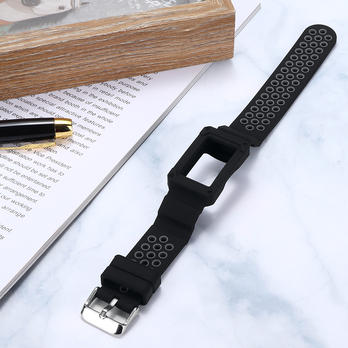 Anti-Impact-Resilient-Armor-Protection-Strap-Watch-Band-for-Fitbit-Charge-3-1384548-5