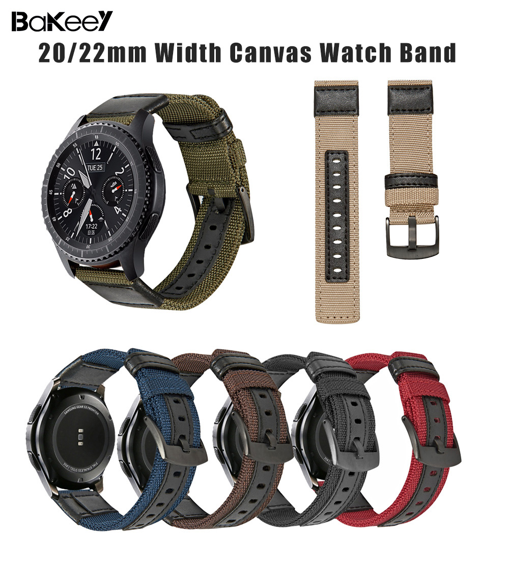 Bakeey-2022mm-Width-Canvas-Nylon-Woven--Leather-Watch-Band-Strap-Replacement-for-Samsung-Gear-S3-Hua-1773675-1