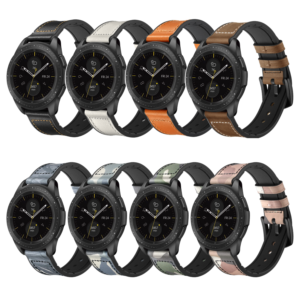 Bakeey-2022mm-Width-Universal-Pure-Sports-Genuine-Leather--Silicone-Watch-Band-Strap-Replacement-for-1736416-1