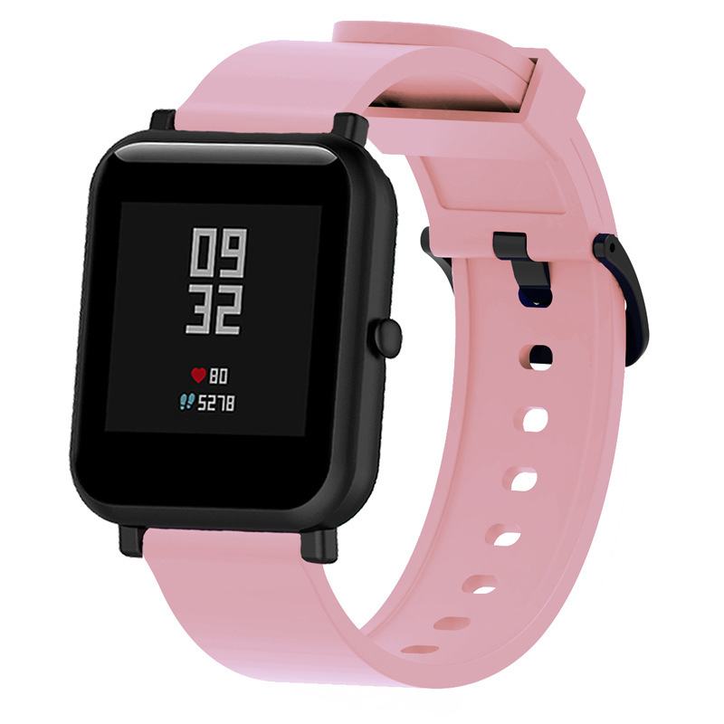 Bakeey-20MM-Monochrome-Silicone-Black-Buckle-Smart-Watch-Band-Replacement-Strap-For-Amazfit-Bip-1697670-4