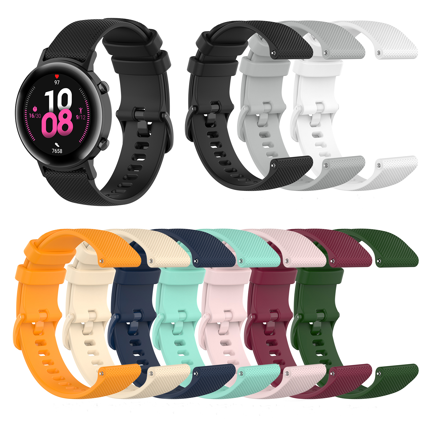 Bakeey-20MM-Silicone-Plaid-Watch-Band-Replacement-For-Huawei-WATCH-GT-2-42MMHonor-WATCH-2-42MM-1621309-1