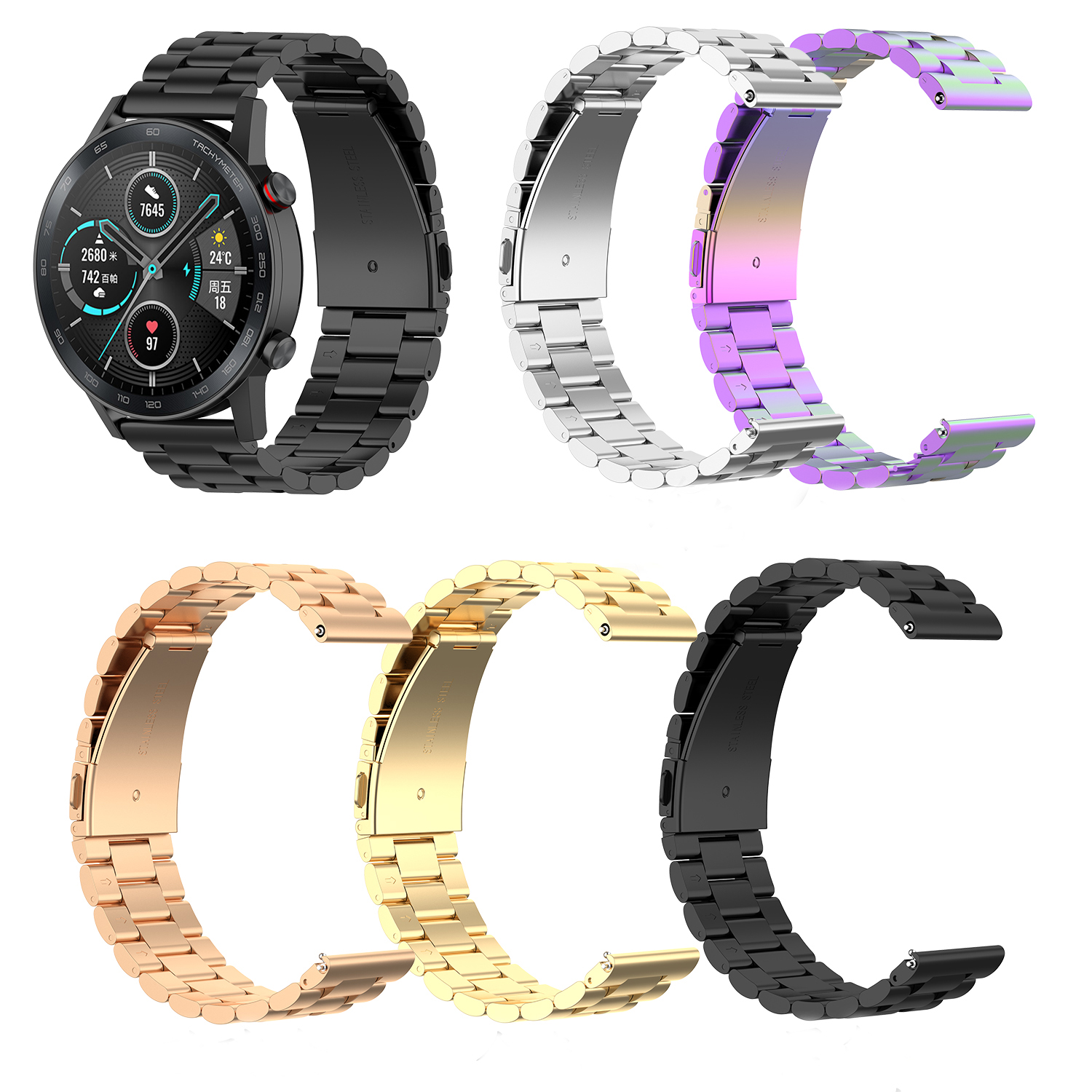 Bakeey-20MM-Stainless-Steel-Watch-Band-For-Huawei-WATCH-GT-2-42MMHonor-WATCH-2-42MM-1621306-1