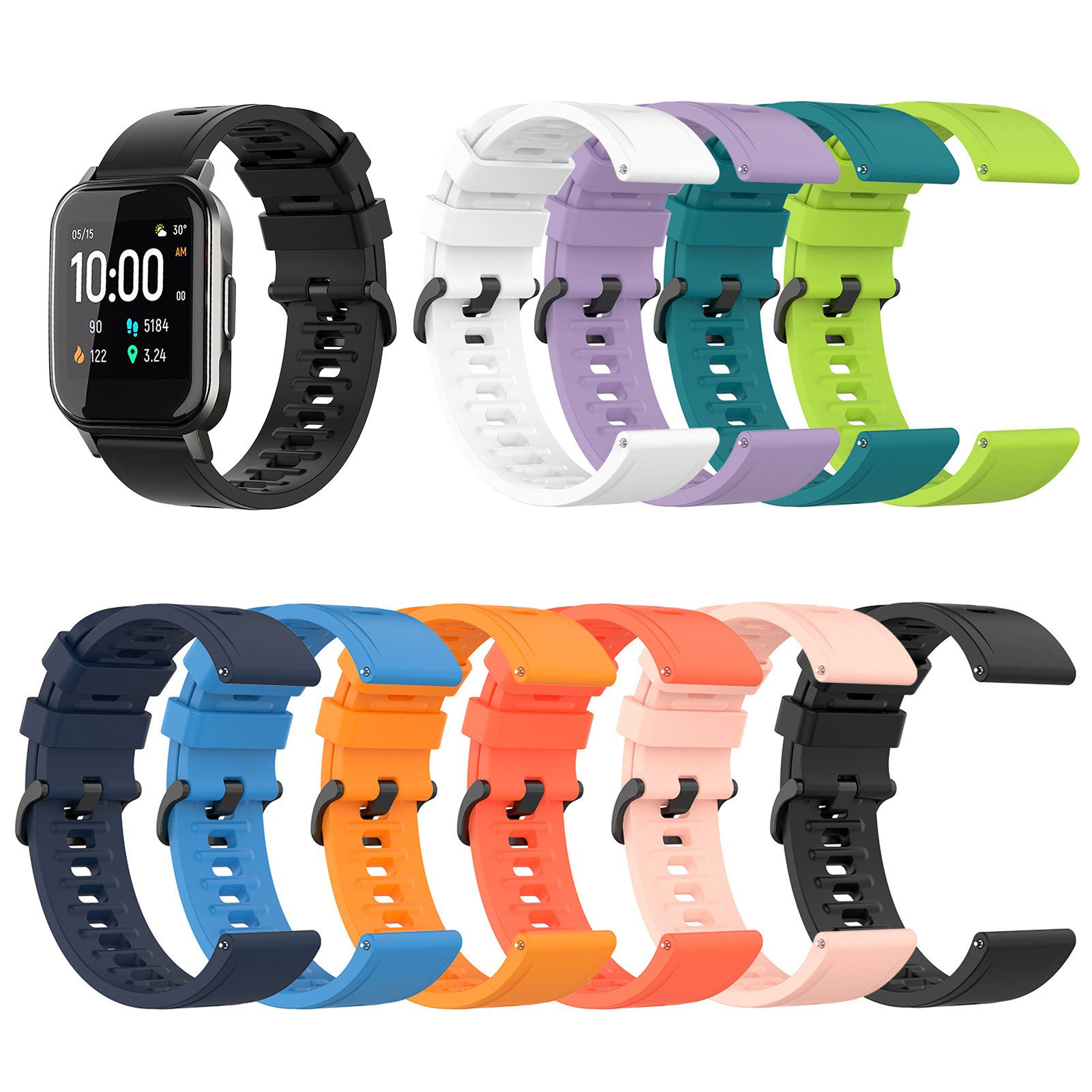 Bakeey-20mm-Multi-color-Silicone-Smart-Watch-Band-Replacement-Strap-For-Zeblaze-GTR--Haylou-LS02-1785338-1