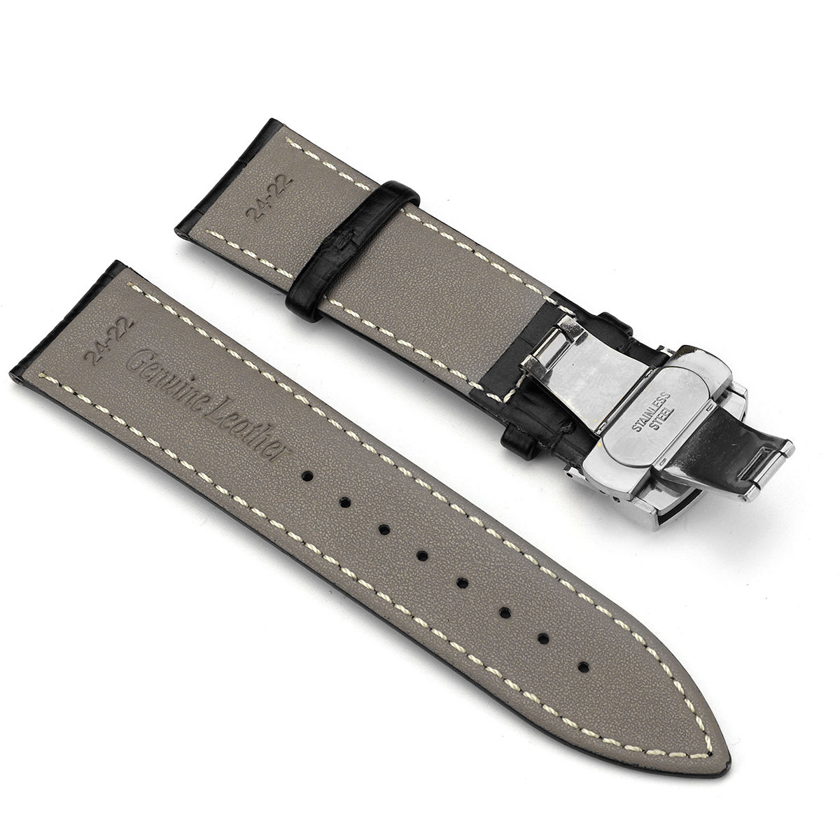 Bakeey-22-24mm-Width-Butterfly-Buckle-Genuine-Leather-Watch-Band-Strap-Replacement-1659214-6