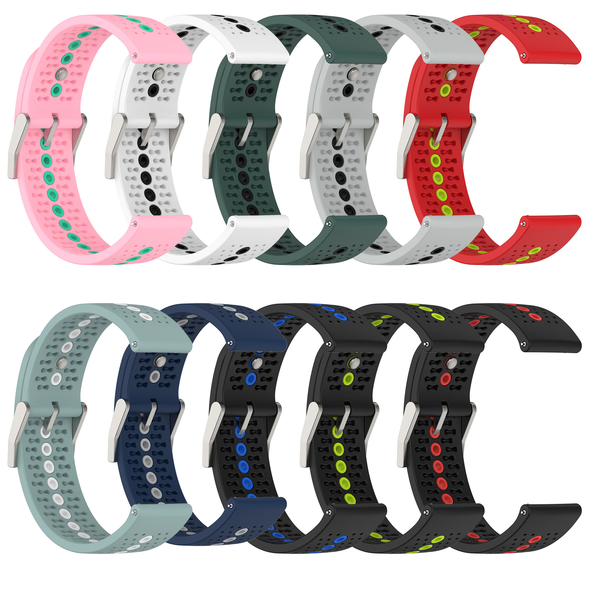 Bakeey-22MM-Universal--Colorful-Silicone-Watch-Band-Strap-Replacement-for-Huawei-Watch3--Huawei-GT2--1893593-1