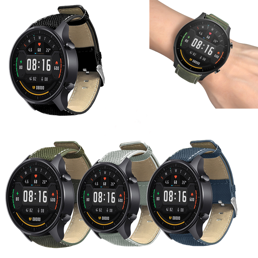 Bakeey-22mm-Canvas-Leather-Smart-Watch-Band-Replacement-Strap-For-Xiaomi-Watch-Color-Non-original-1652529-1