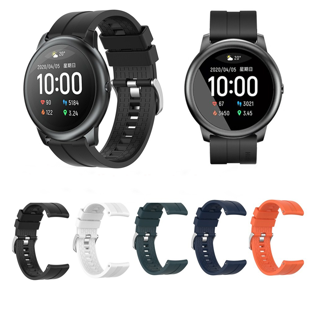 Bakeey-22mm-Checked-Elegant-Silicone-Strap-Smart-Watch-Band-For-Xiaomi-Haylou-Solar-Non-original-1707205-1