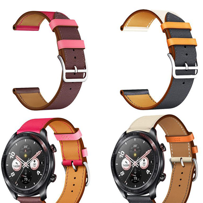 Bakeey-22mm-Dual-Color-Genuine-Leather-Strap-Replacement-Watch-Band-for-Huawei-Honor-magic-1468008-1