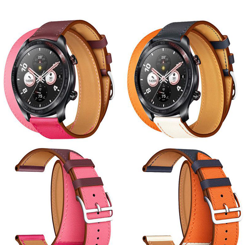 Bakeey-22mm-Dual-Color-Genuine-Leather-Strap-Replacement-Watch-Band-for-Huawei-Honor-magic-1468008-2