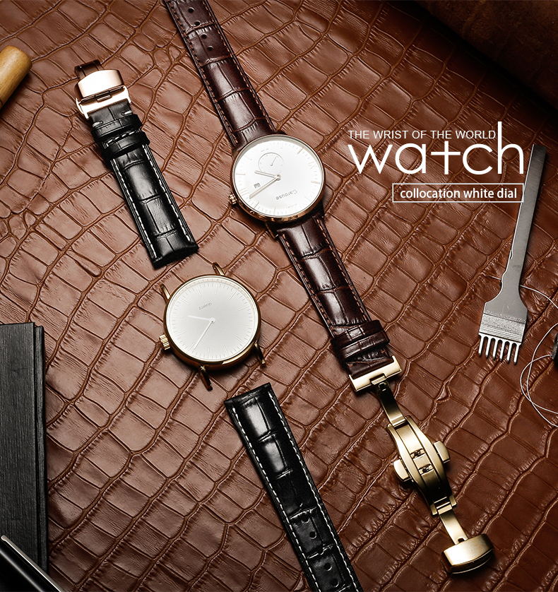 Bakeey-22mm-Genuine-Leather-Strap-Replacement-Alligator-Grain-Watch-Band-1463646-1