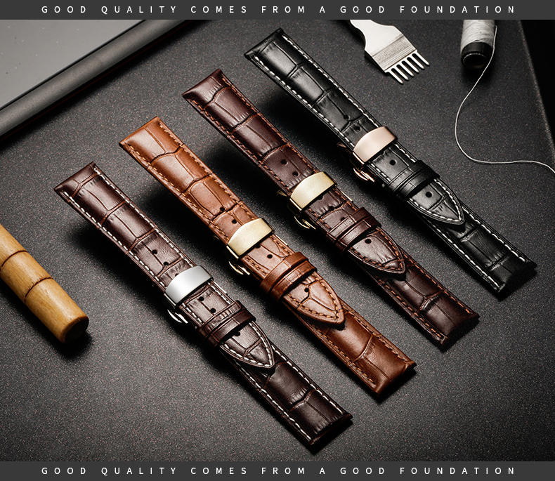 Bakeey-22mm-Genuine-Leather-Strap-Replacement-Alligator-Grain-Watch-Band-1463646-9