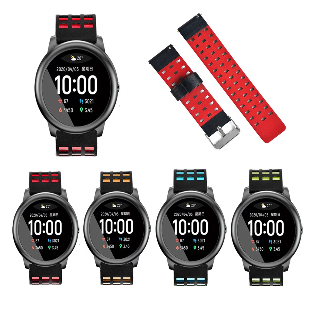 Bakeey-22mm-Genuine-Leather-Strap-Smart-Watch-Band-For-Xiaomi-Haylou-Solar-Non-original-1707417-1