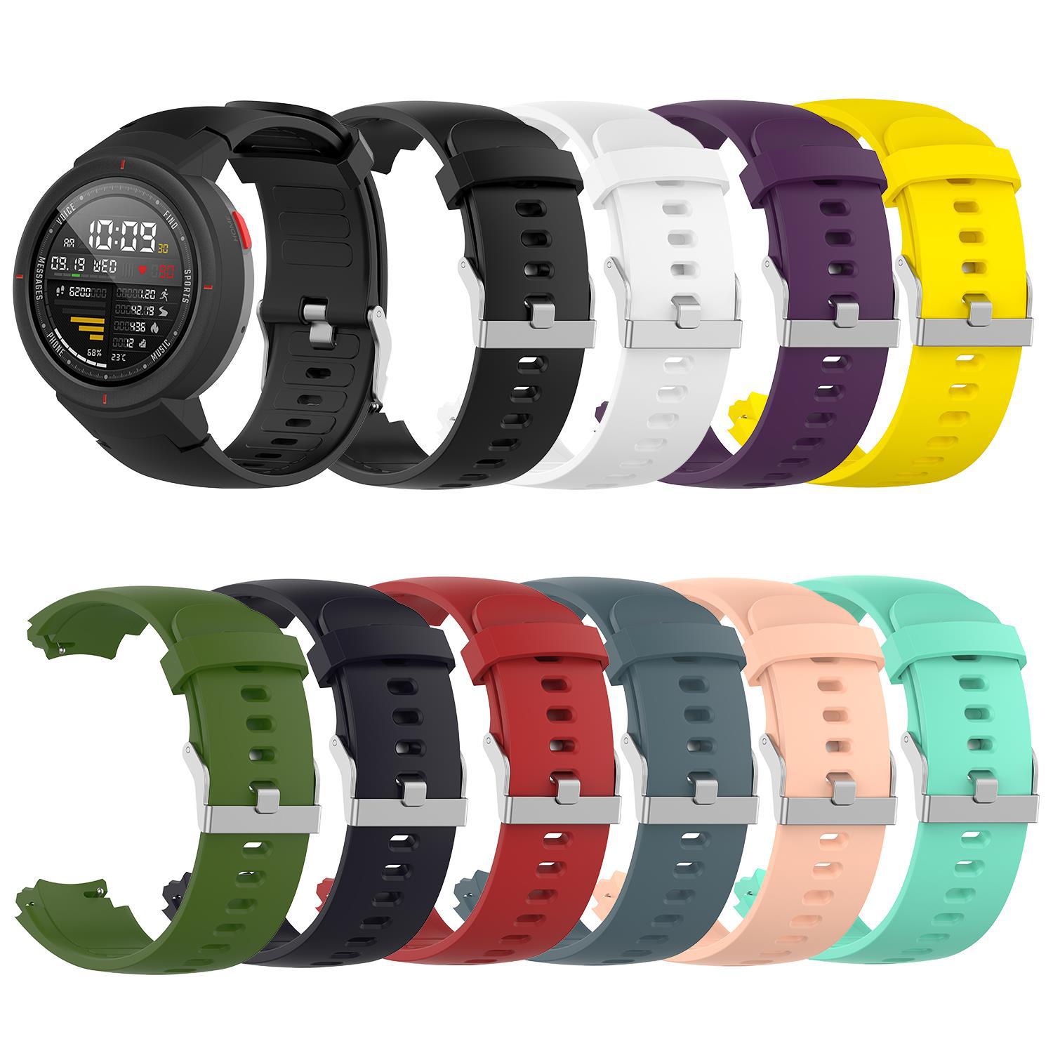 Bakeey-22mm-Multi-color-Silicone-Replacement-Strap-Smart-Watch-Band-For-Amazfit-Verge-1739374-1