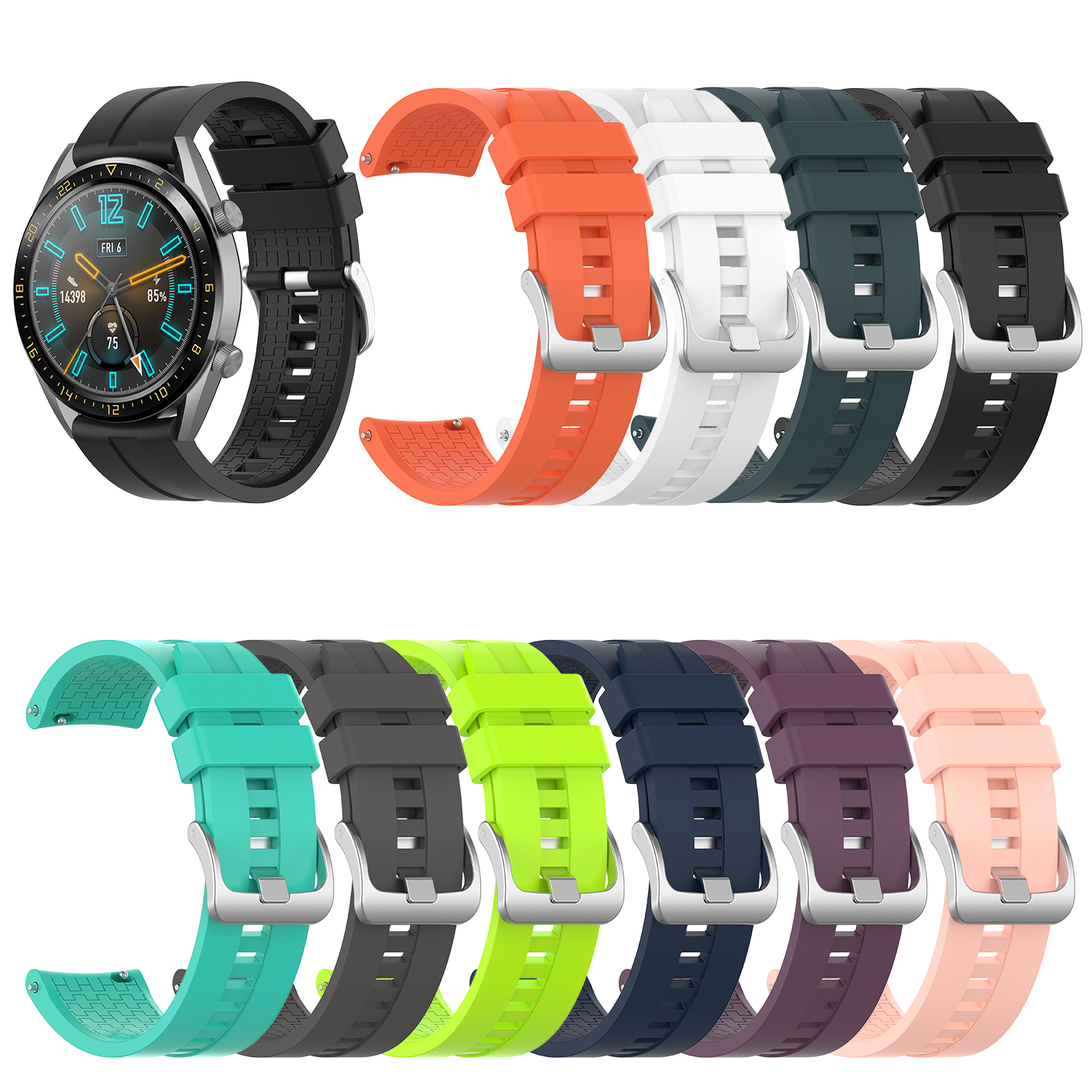 Bakeey-22mm-Multi-color-Silicone-Replacement-Strap-Smart-Watch-Band-For-Huawei-Watch-GT--GT2-1814089-1