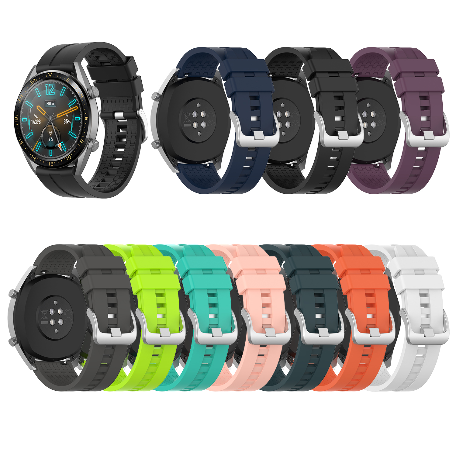 Bakeey-22mm-Multi-color-Silicone-Replacement-Strap-Smart-Watch-Band-For-Huawei-Watch-GT--GT2-1814089-3