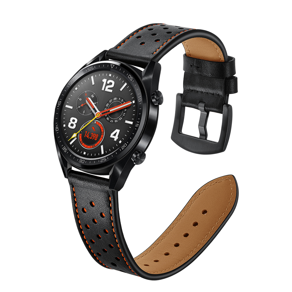Bakeey-22mm-Replacement-Genuine-Leather-Ventilation-Hole-Watch-Band-Strap-for-Huawei-GT-Smart-Watch-1489885-1