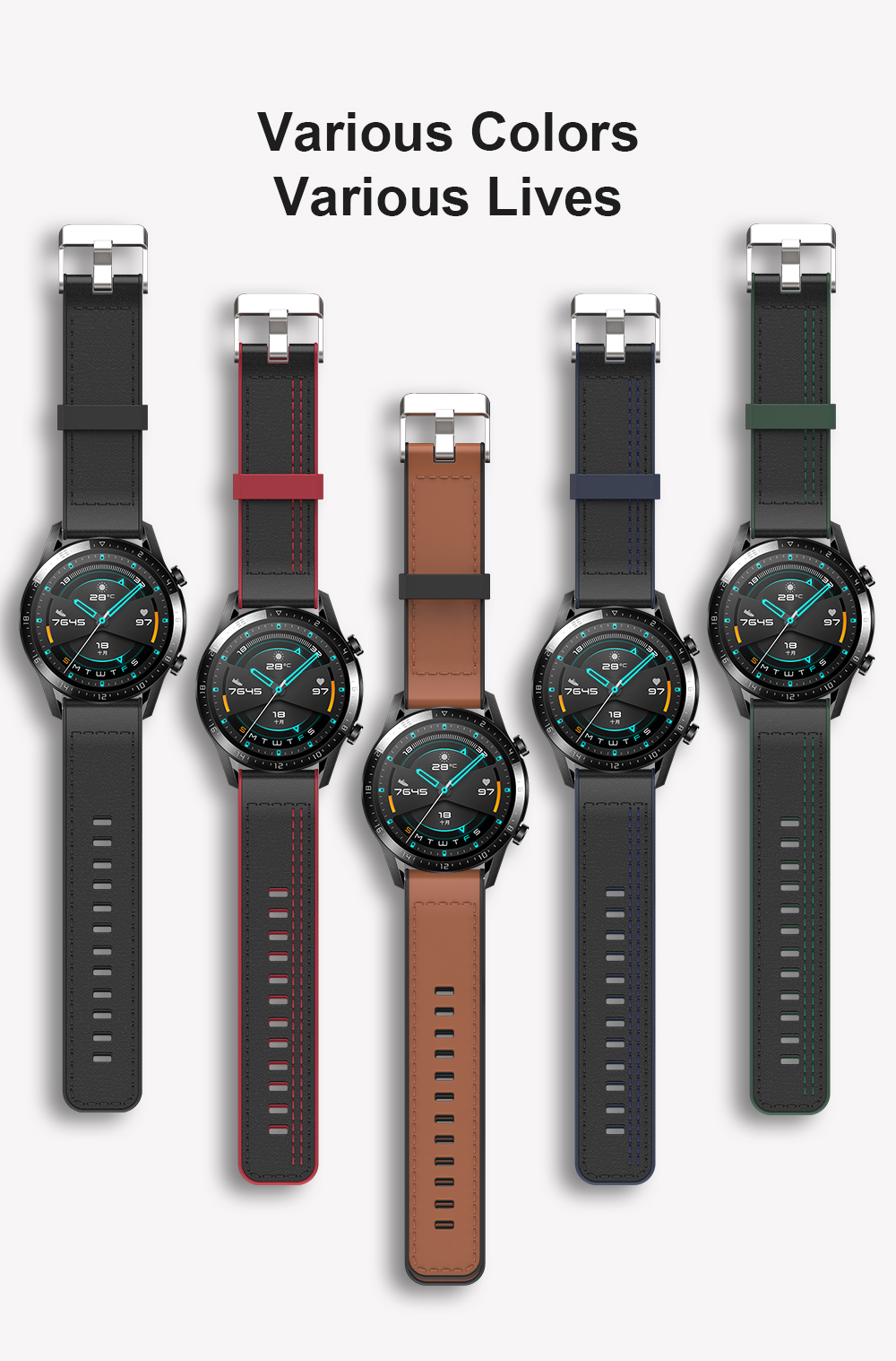 Bakeey-22mm-Silicone-Leather-Replacement-Strap-Smart-Watch-Band-For-Huawei-GT-2-46MMHonor-Magic-2-46-1731879-3