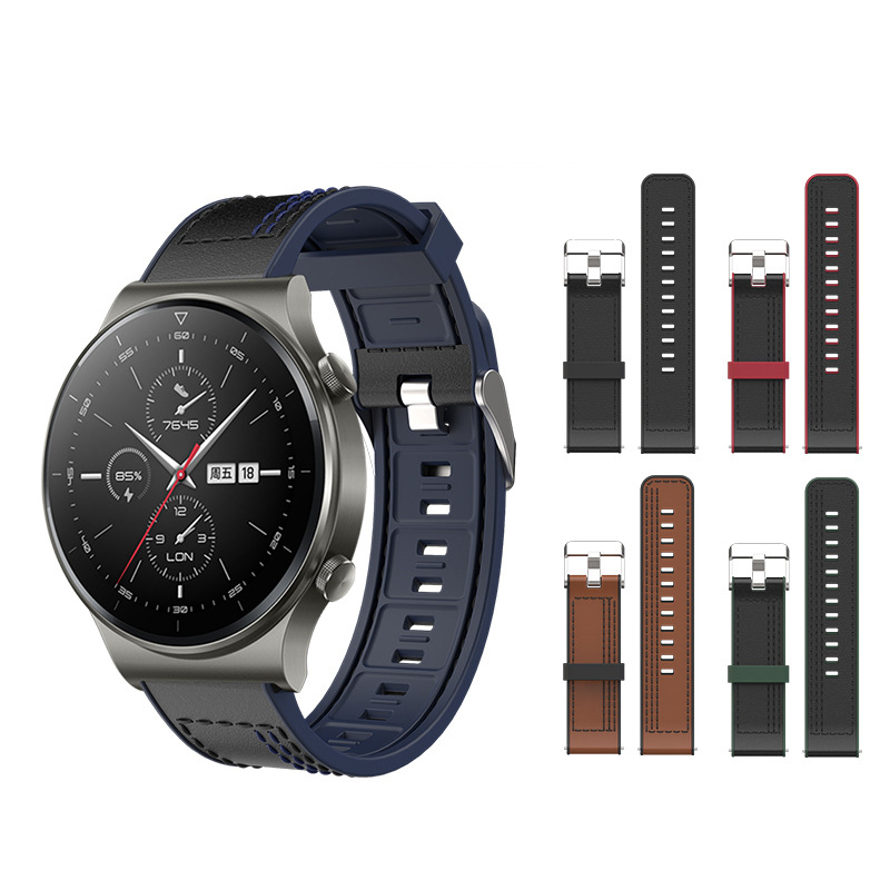 Bakeey-22mm-Silicone-Leather-Watch-Band-for-HUAWEI-Honor-GS-Pro-Smart-Watch-1768540-1