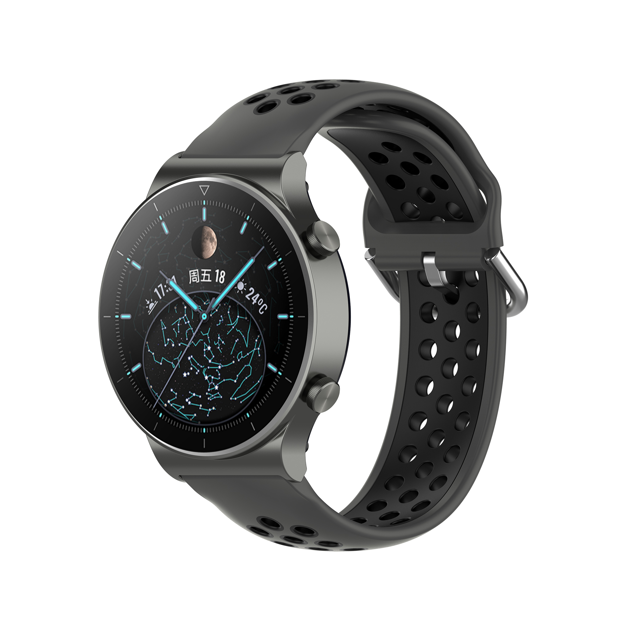 Bakeey-22mm-Silicone-Sports-Two-color-Replacement-Strap-Smart-Watch-Band-For-Huawei-Watch-GT2-PRO-1768638-39