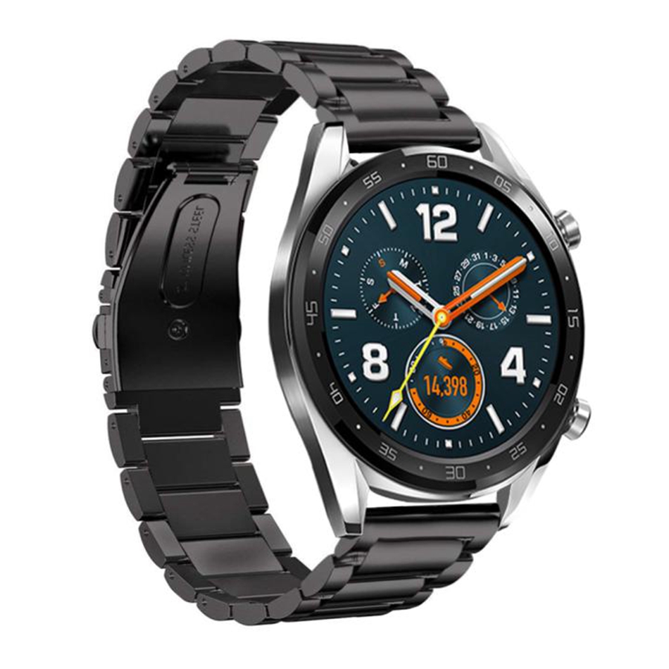 Bakeey-22mm-Three-Beads-Solid-Stainless-Steel-Watch-Band-for-Huawei-GT-Smart-Watch-1442915-1