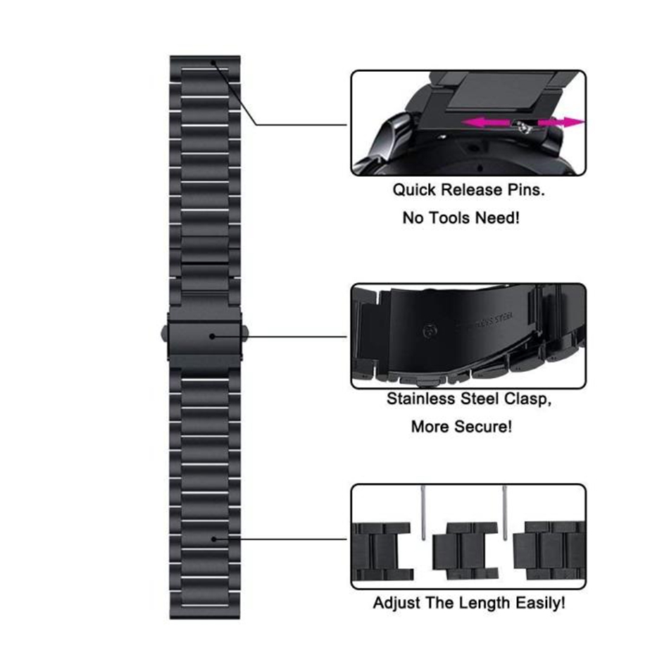 Bakeey-22mm-Three-Beads-Solid-Stainless-Steel-Watch-Band-for-Huawei-GT-Smart-Watch-1442915-3