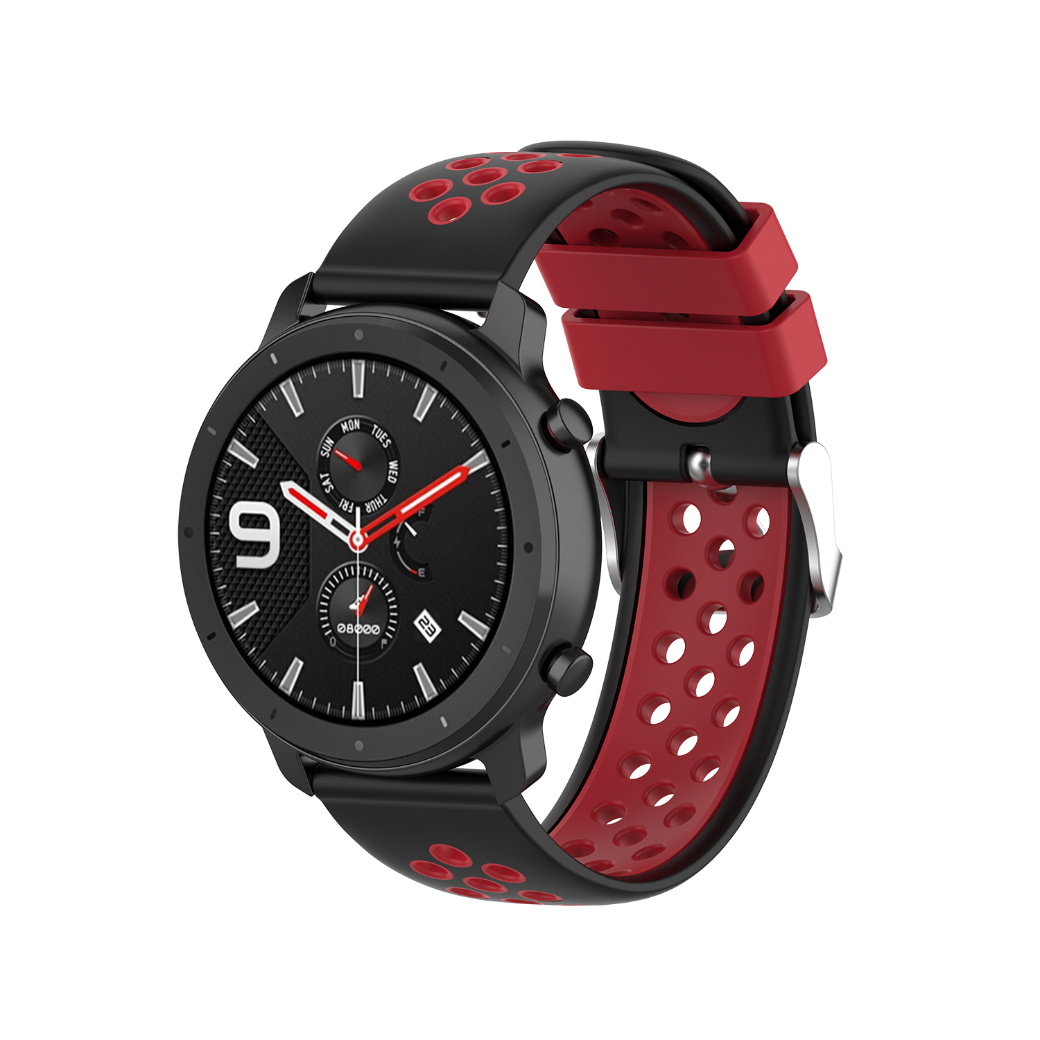 Bakeey-22mm-Two-color-Buckle-Strap-Stoma-Silicone-Replacement-Strap-For-Amazfit-GTR-47MM-1814094-9