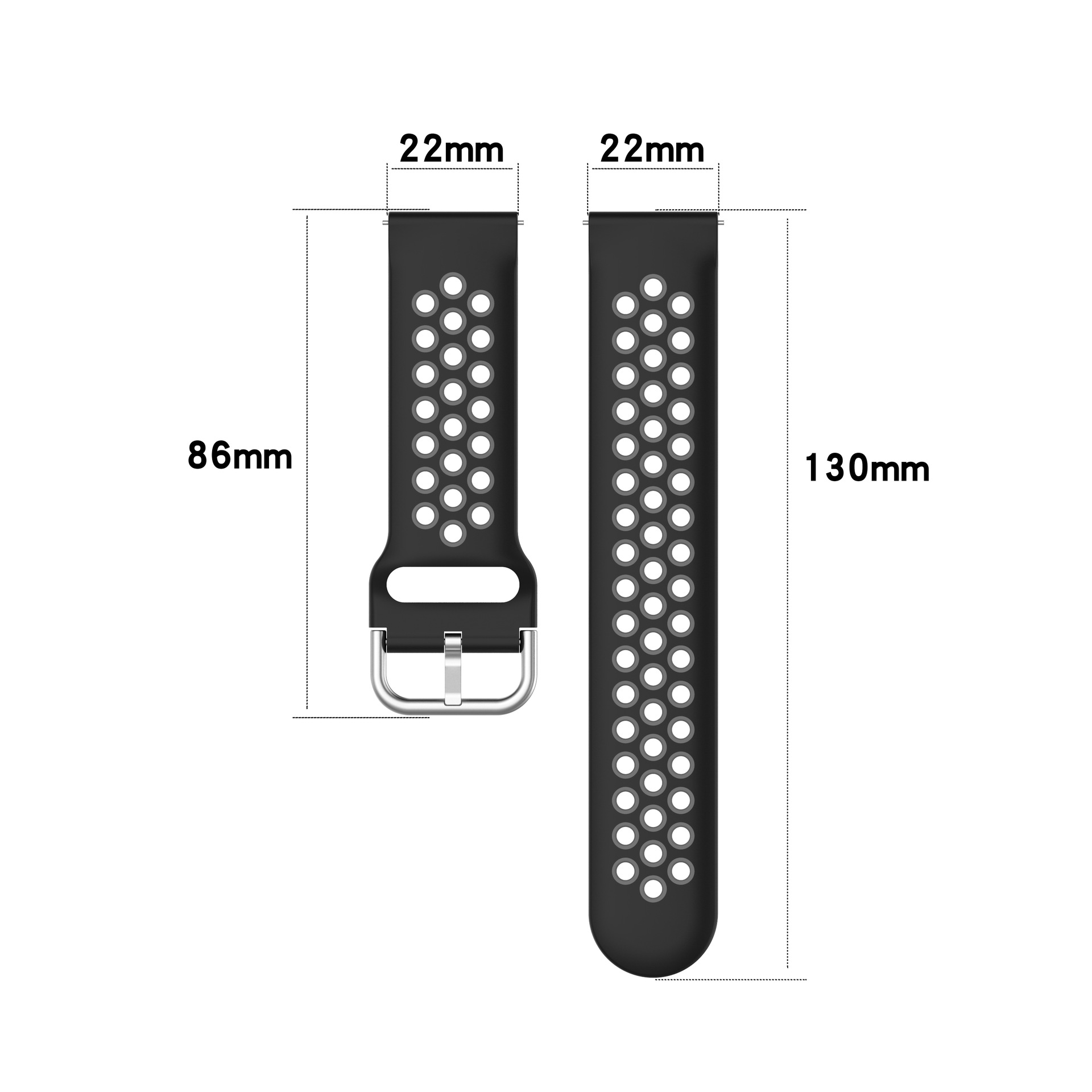 Bakeey-22mm-Two-color-Buckle-Strap-Stoma-Silicone-Replacement-Strap-For-Huawei-Watch-GT2-46MM-1815966-3