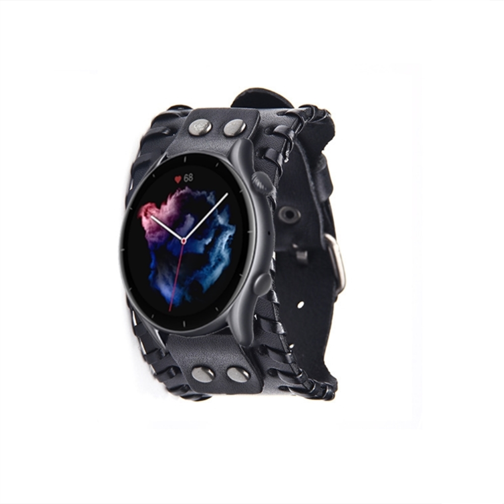 Bakeey-22mm-Universal-Retro-Punk-Leather-Watch-Band-Strap-Replacement-for-Amazfit-GTR-2--3--Huawei-W-1930052-2