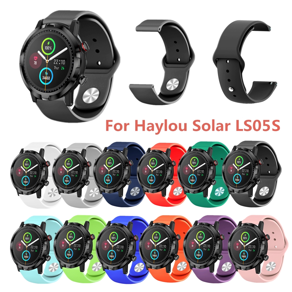 Bakeey-22mm-Width-Pure-Comfortable-Soft-Silicone-Watch-Band-Strap-Replacement-for-Haylou-Solar-LS05S-1840310-1