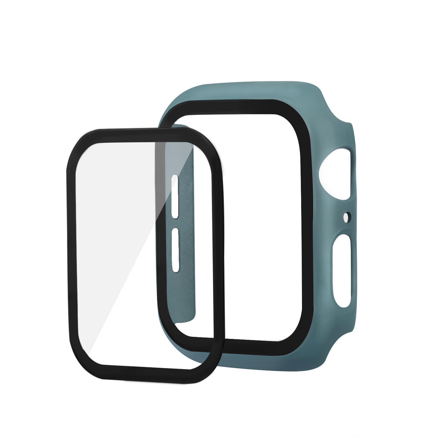 Bakeey-38404244mm-Shockproof-Anti-Scratch-PC--HD-Clear-Tempered-Glass-Full-Cover-Watch-Case-Cover-fo-1898203-1