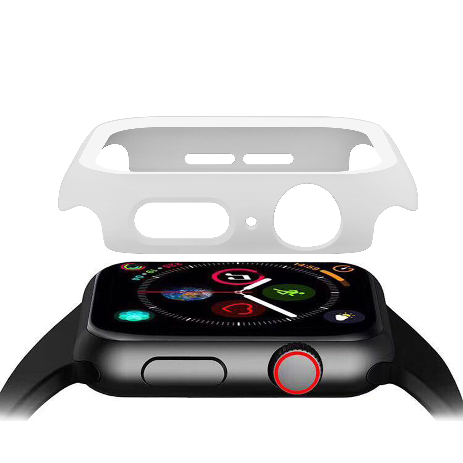 Bakeey-38404244mm-Shockproof-Anti-Scratch-PC--HD-Clear-Tempered-Glass-Full-Cover-Watch-Case-Cover-fo-1898203-11