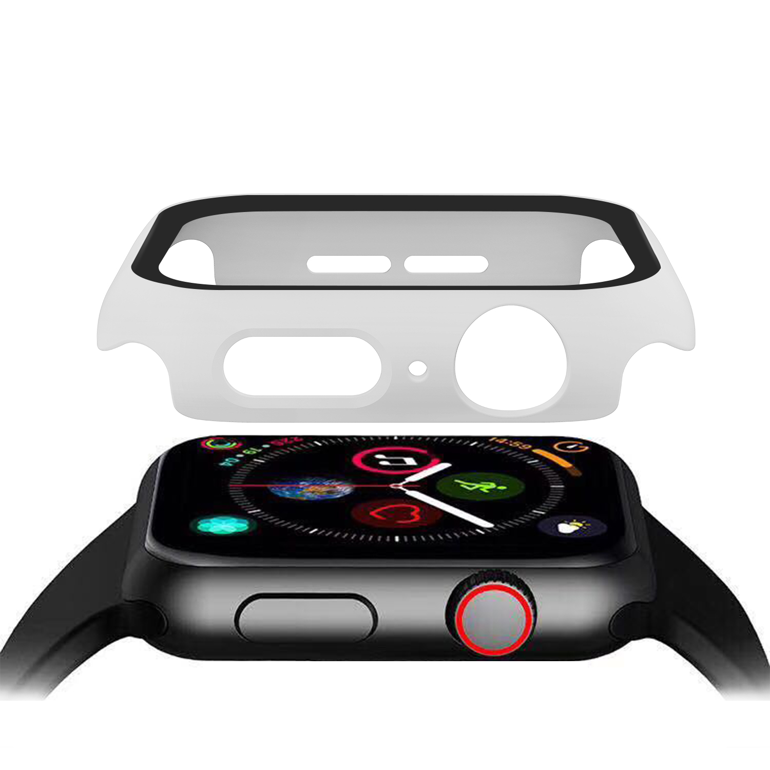 Bakeey-38404244mm-Shockproof-Anti-Scratch-PC--HD-Clear-Tempered-Glass-Full-Cover-Watch-Case-Cover-fo-1898203-13