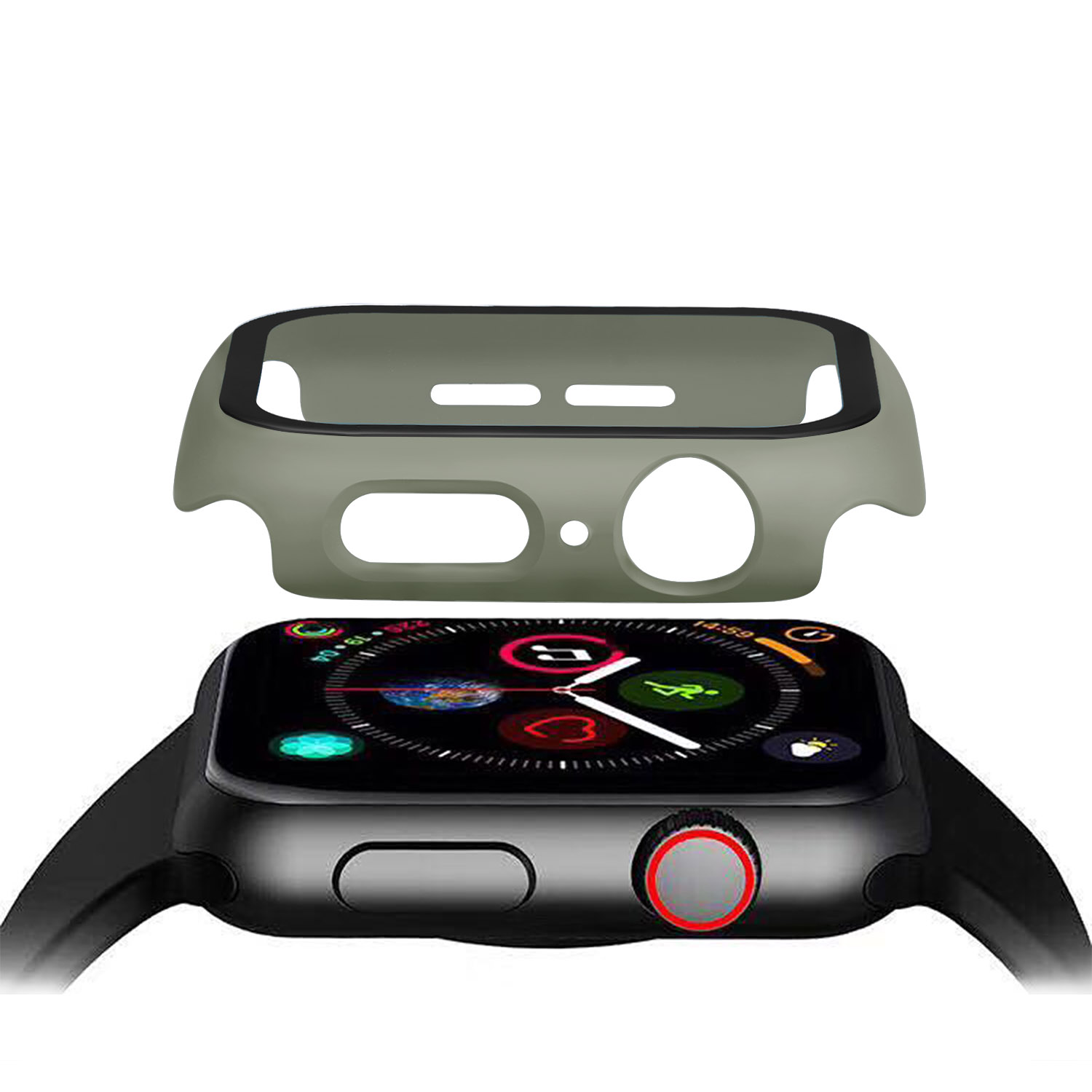 Bakeey-38404244mm-Shockproof-Anti-Scratch-PC--HD-Clear-Tempered-Glass-Full-Cover-Watch-Case-Cover-fo-1898203-17