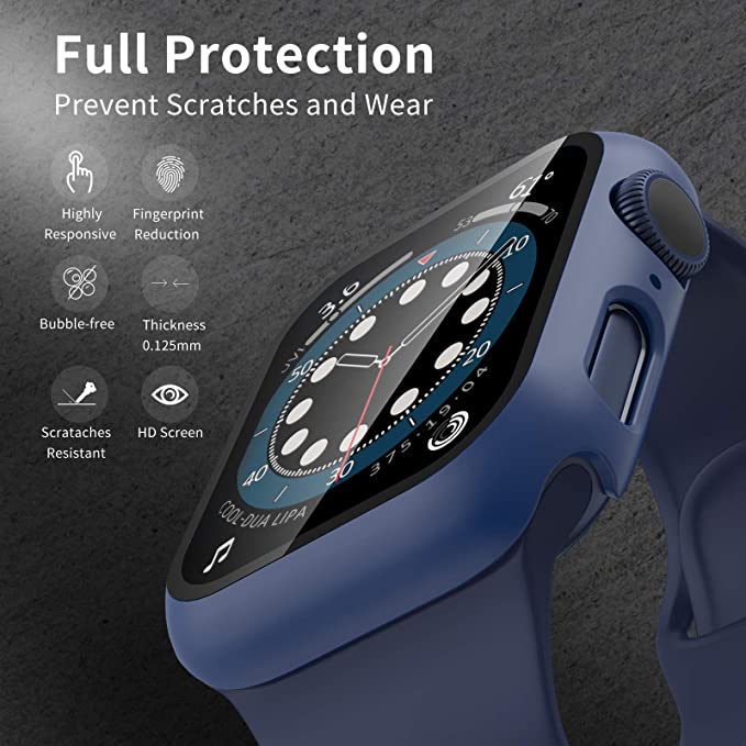 Bakeey-40mm44mm-Tempered-Glass-Screen-Protector--Hard-PC-Bumper-Cover-For-Apple-Watch-Series-6-SESer-1816773-4