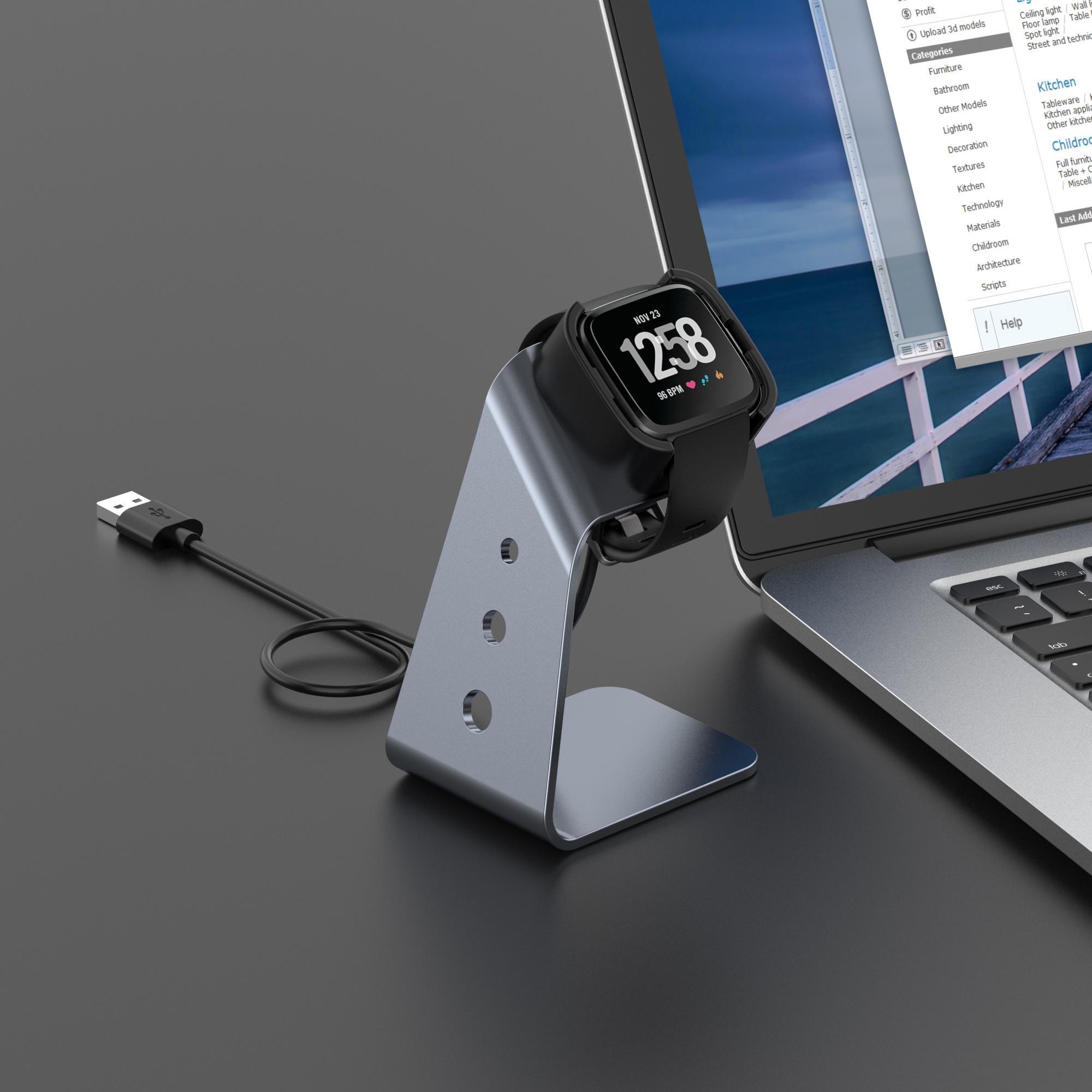 Bakeey-Aluminum-Alloy-Charging-Base-Fast-Charge-Chip-Protection-360-Rotated-Smart-Watch-Charger-For--1793842-11