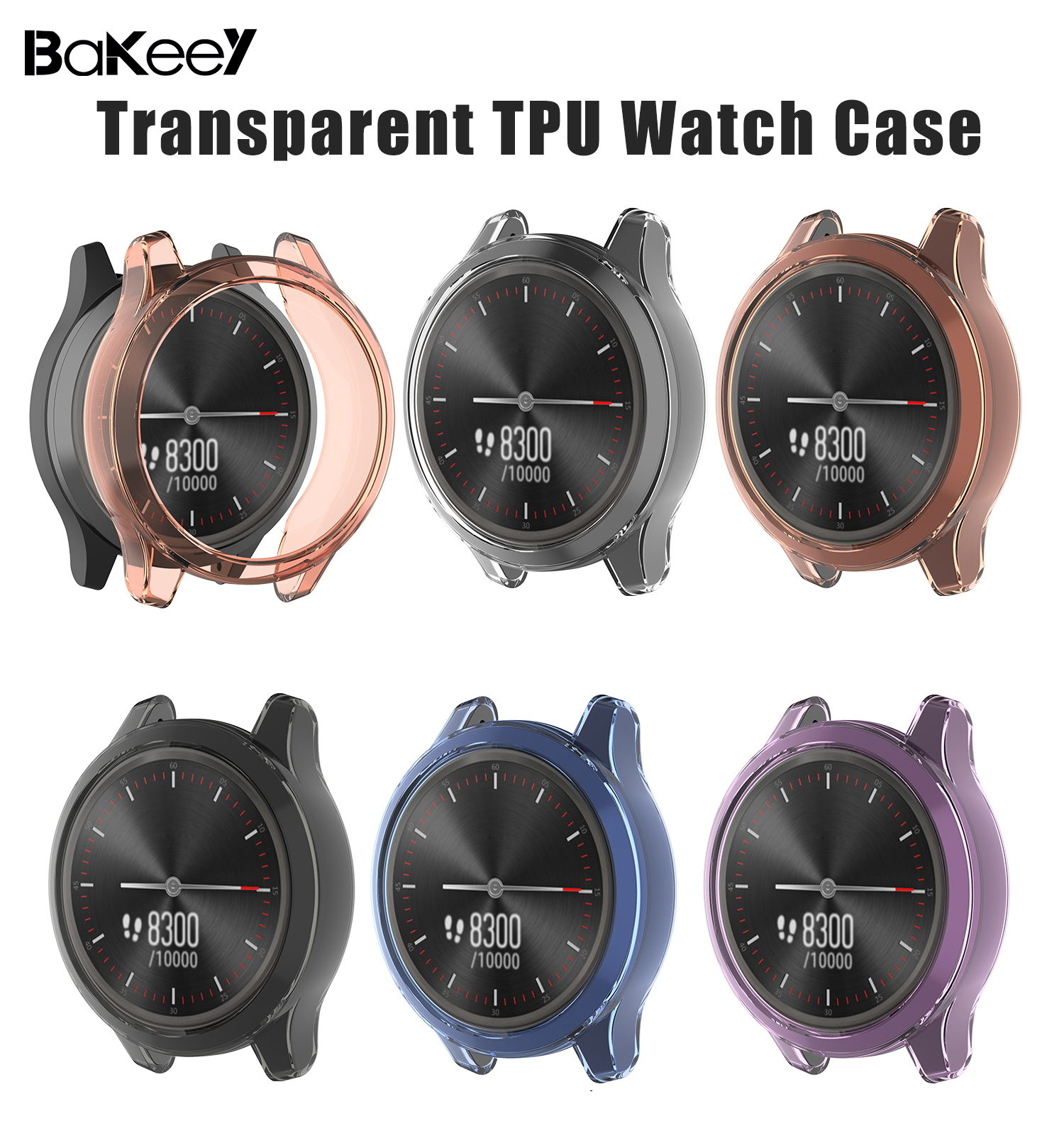 Bakeey-Anti-Scratch-Shockproof-Transparent-Soft-TPU-Watch-Case-Cover-for-Garmin-Vivomove-3--Garmin-M-1747378-1