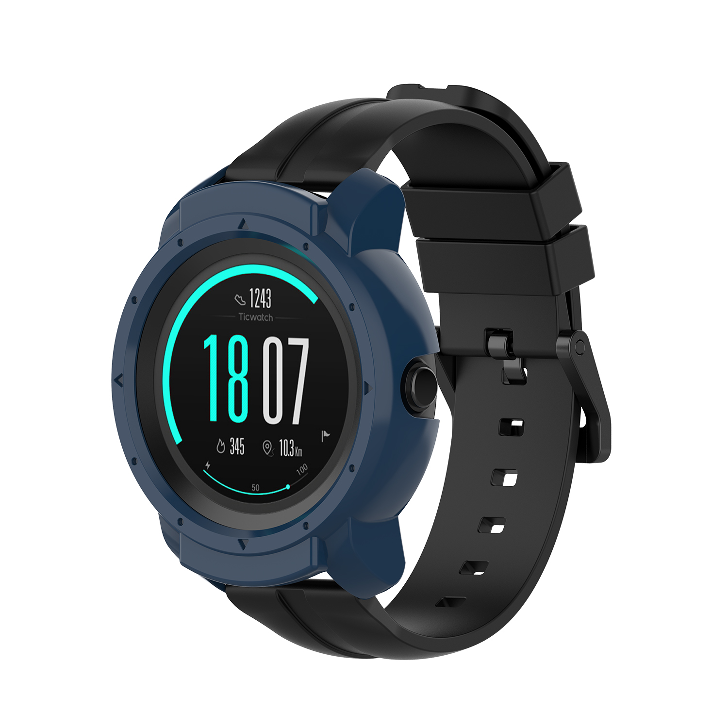 Bakeey-Anti-fall-Half-pack-Screen-Protective-Watch-Case-Cover-for-Ticwatch-E2-Smart-Watch-1759911-2