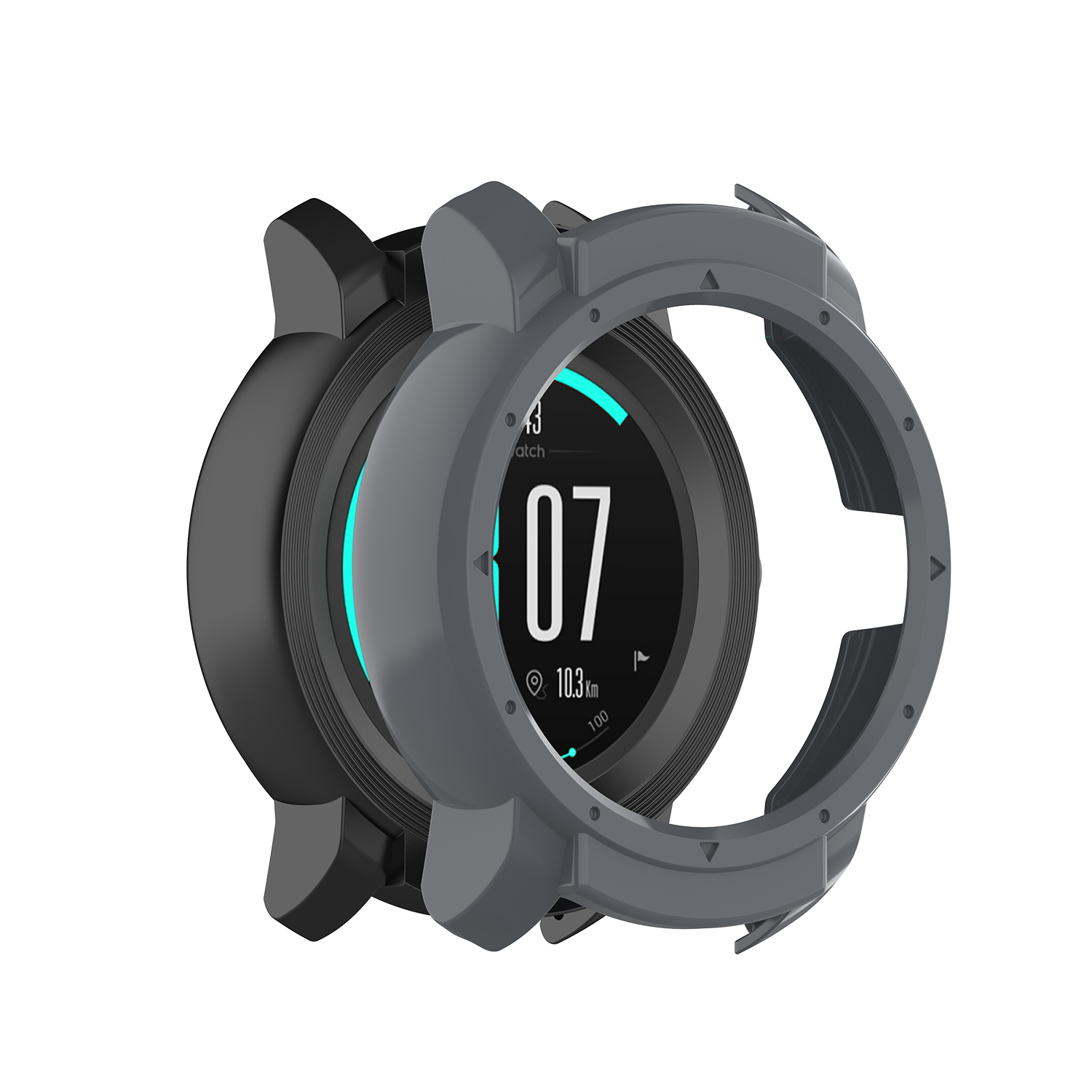 Bakeey-Anti-fall-Half-pack-Screen-Protective-Watch-Case-Cover-for-Ticwatch-E2-Smart-Watch-1759911-5