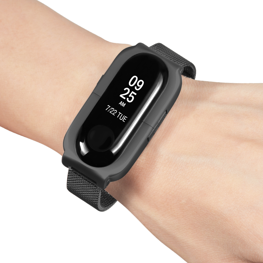 Bakeey-Anti-lost-Design-Mesh-Stainless-Steel-Watch-Band-for-Xiaomi-Miband-3-Non-original-1372424-4