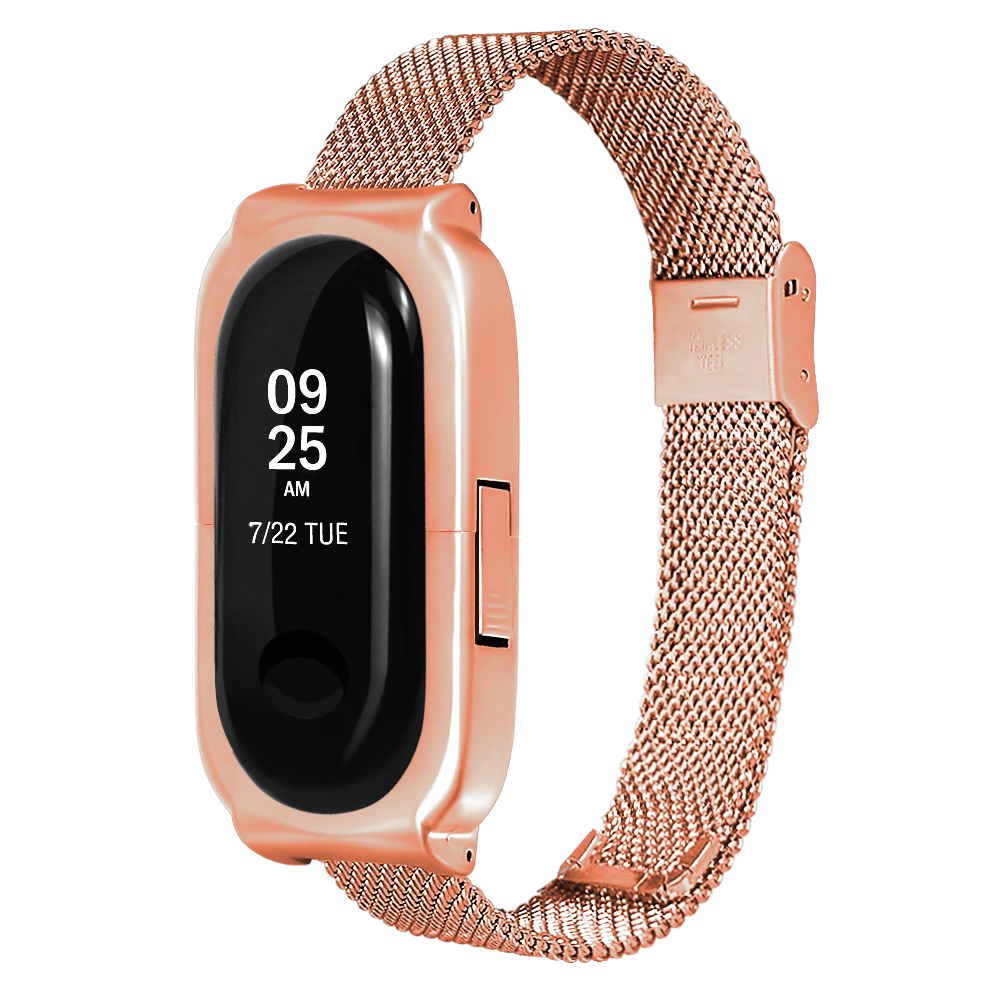 Bakeey-Anti-lost-Design-Mesh-Stainless-Steel-Watch-Band-for-Xiaomi-Miband-3-Non-original-1372424-5
