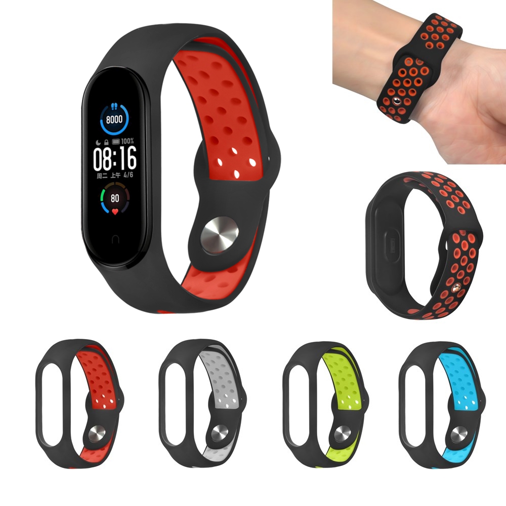 Bakeey-Anti-lost-Silicone-Watch-Band-for-Xiaomi-mi-band-5-Smart-Watch-Non-original-1700318-1