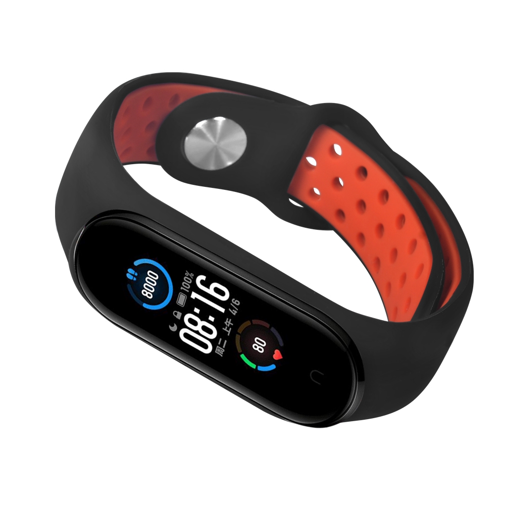 Bakeey-Anti-lost-Silicone-Watch-Band-for-Xiaomi-mi-band-5-Smart-Watch-Non-original-1700318-3